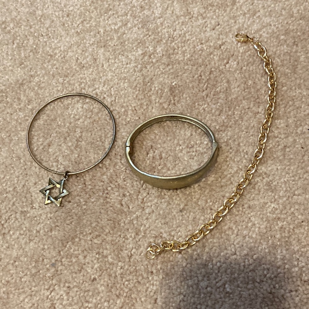 3 gold bracelets